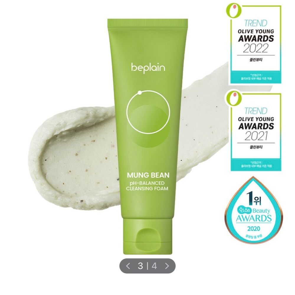 K-Beauty Beplain Mung Bean Cleansing Foam - Refreshing Green